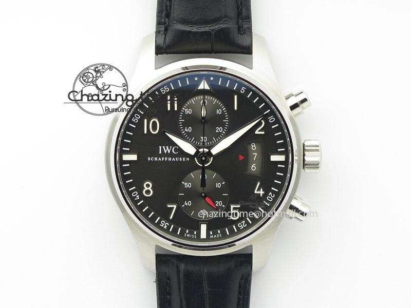 Pilot Spitfire 3878 Chrono BP Gray Dial SS On Black Leather Strap A7750