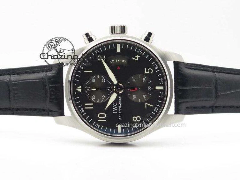 Pilot Spitfire 3878 Chrono BP Gray Dial SS On Black Leather Strap A7750