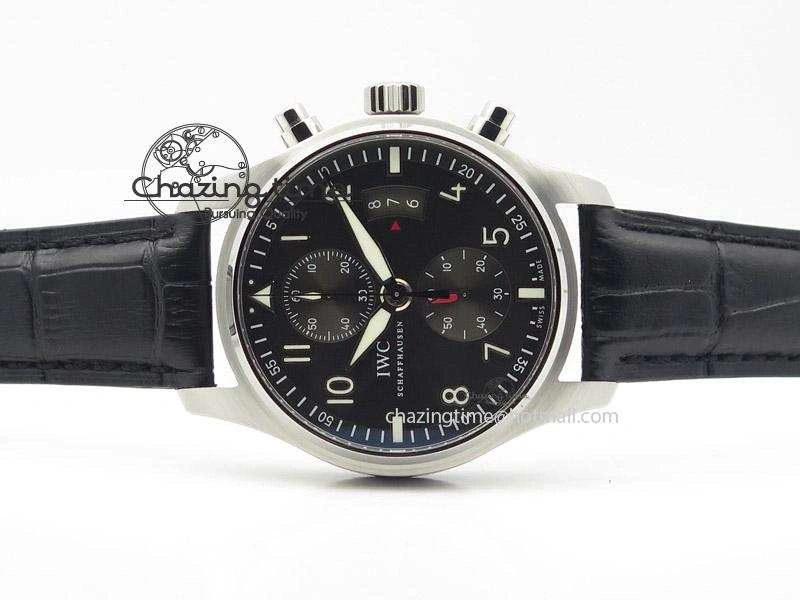 Pilot Spitfire 3878 Chrono BP Gray Dial SS On Black Leather Strap A7750