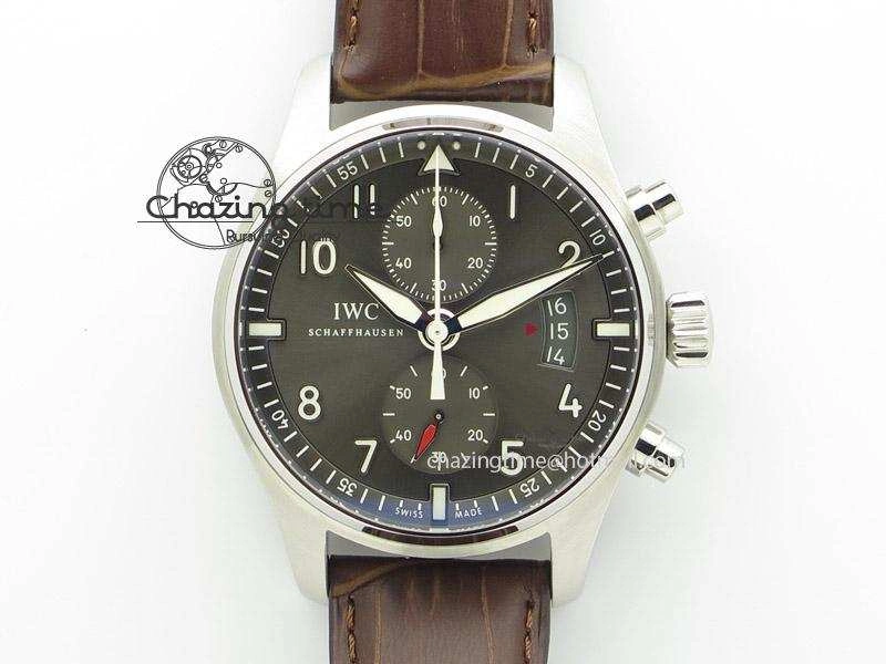 Pilot Spitfire Chrono ZF Best Edition Gray Dial On Brown Leather Strap A7750