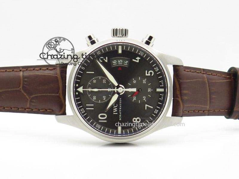 Pilot Spitfire Chrono ZF Best Edition Gray Dial On Brown Leather Strap A7750