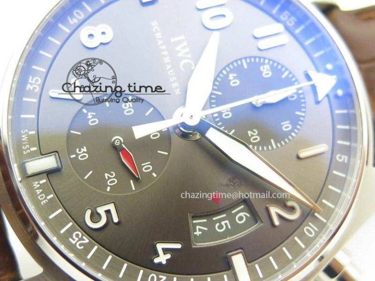 Pilot Spitfire Chrono ZF Best Edition Gray Dial On Brown Leather Strap A7750