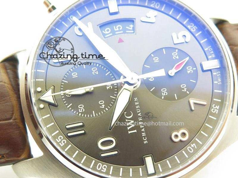 Pilot Spitfire Chrono ZF Best Edition Gray Dial On Brown Leather Strap A7750
