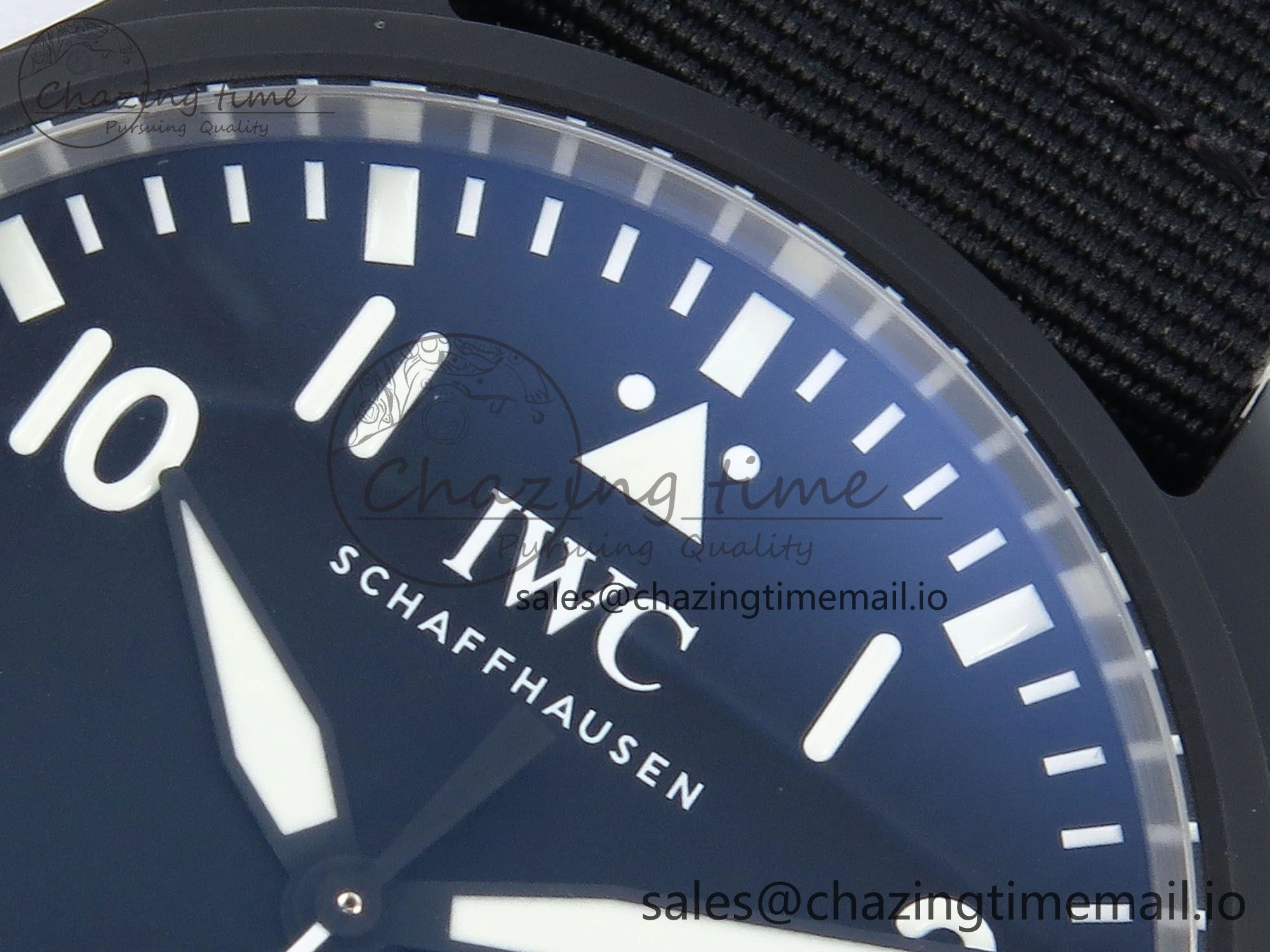 Pilot Top Gun IW326901 M+F 1:1 Best Edition Black Dial on Black Nylon Strap MY8205