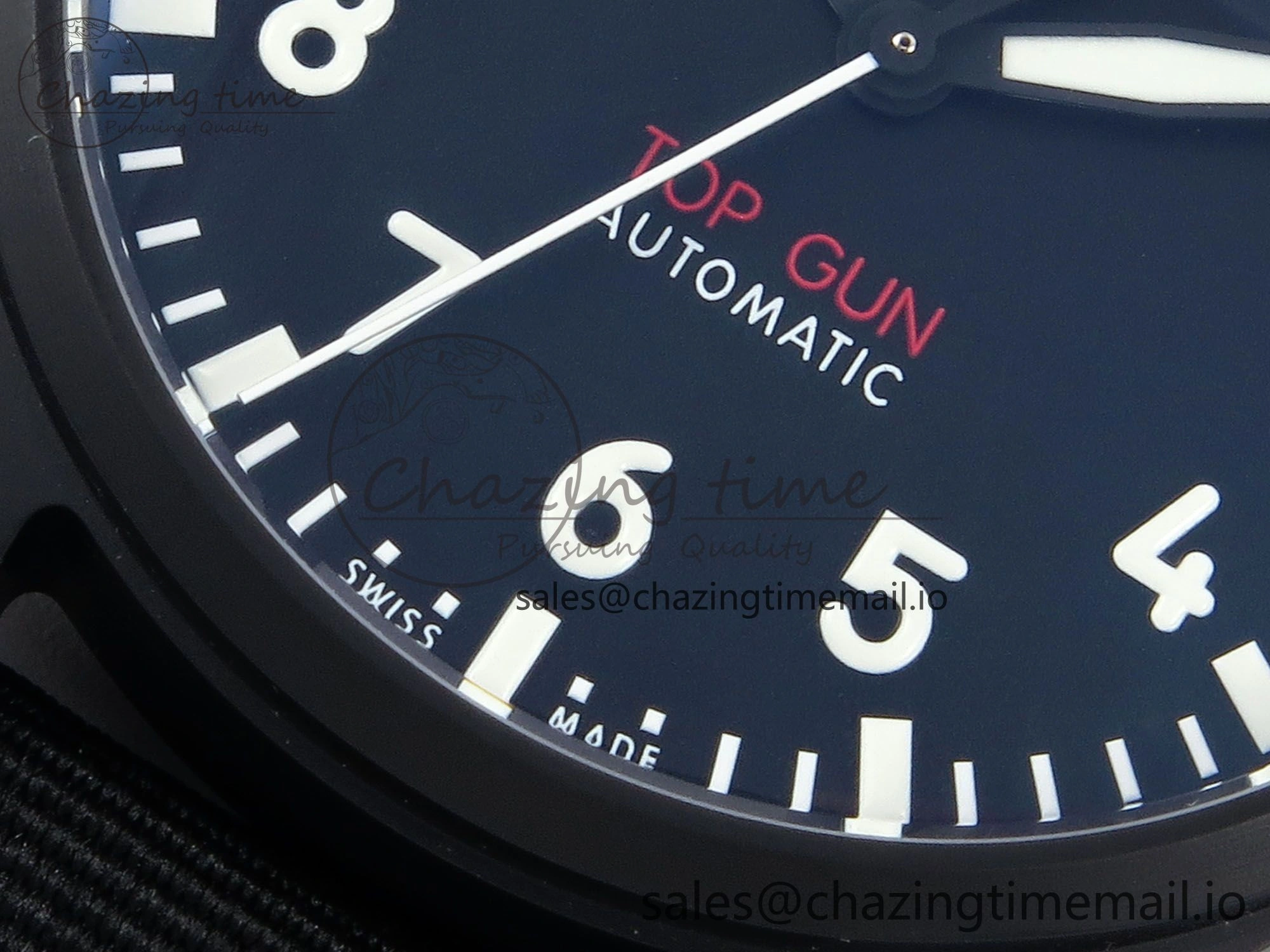 Pilot Top Gun IW326901 M+F 1:1 Best Edition Black Dial on Black Nylon Strap MY8205