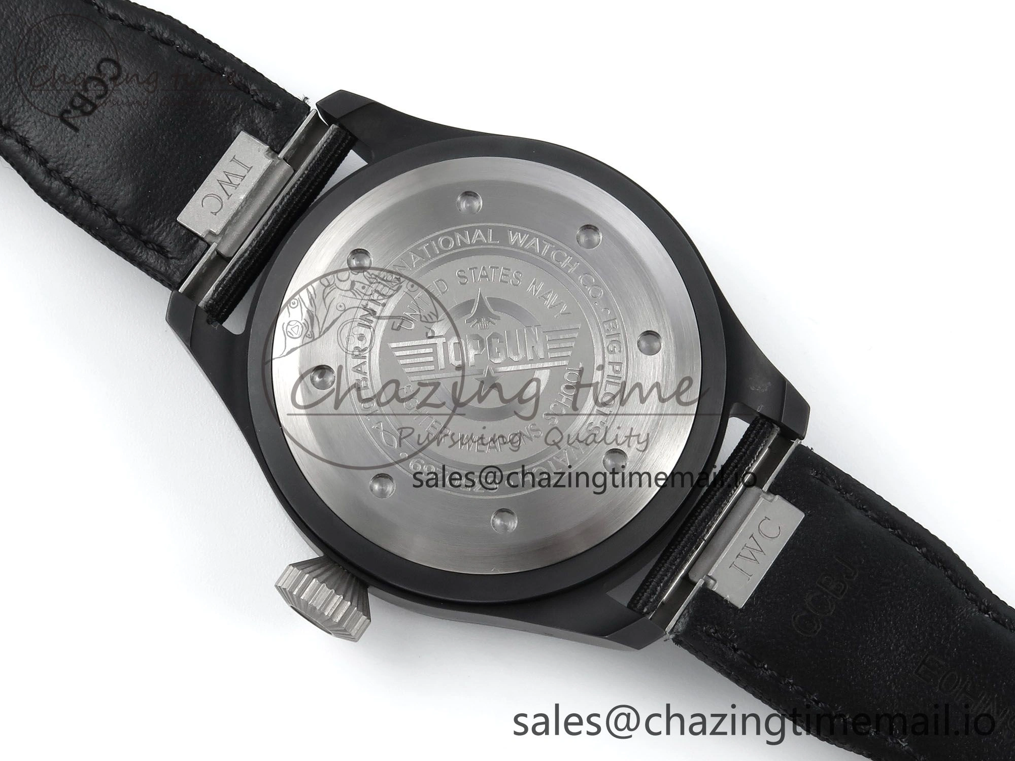 Pilot Top Gun IW326901 M+F 1:1 Best Edition Black Dial on Black Nylon Strap MY8205