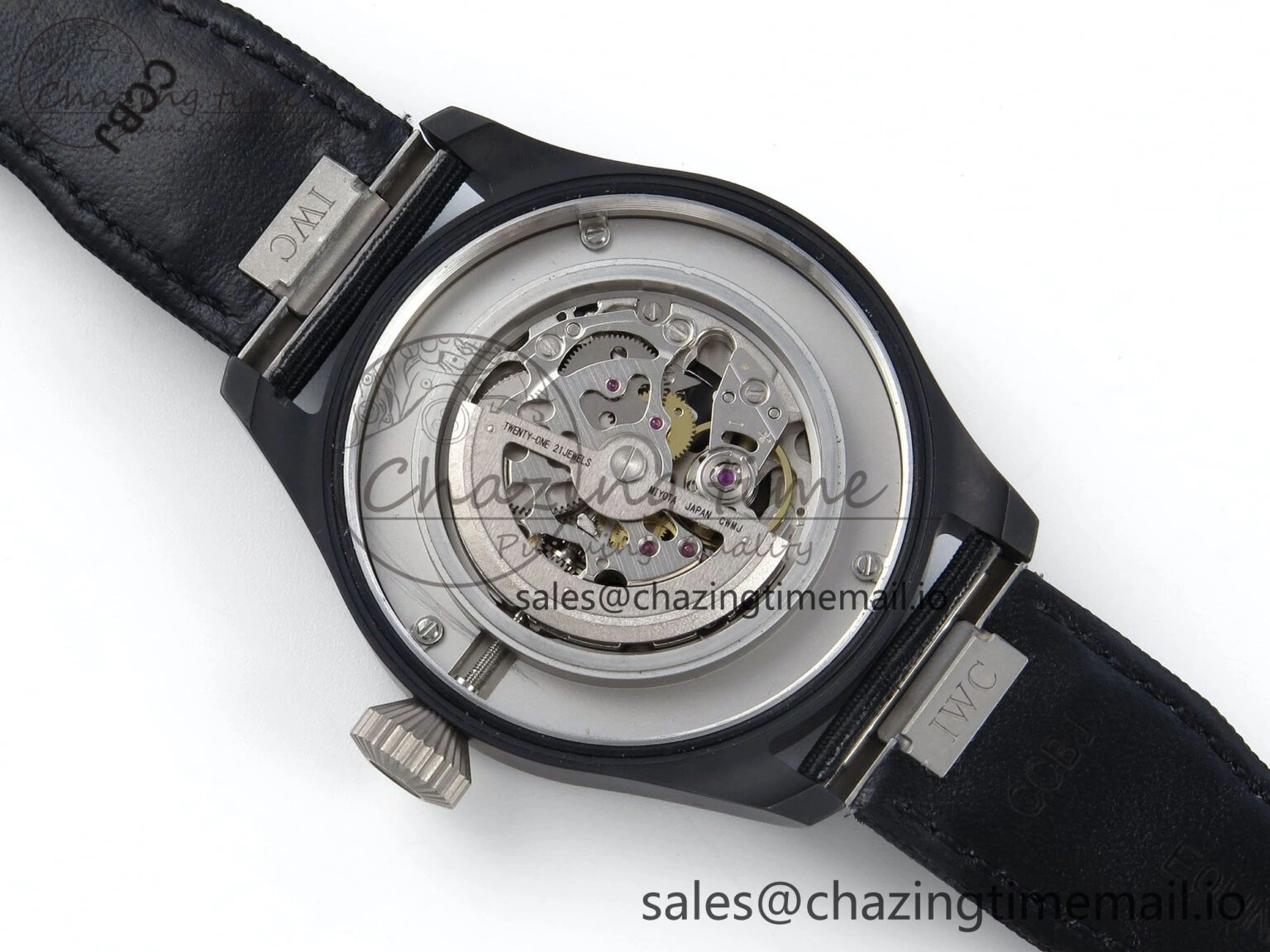 Pilot Top Gun IW326901 M+F 1:1 Best Edition Black Dial on Black Nylon Strap MY8205