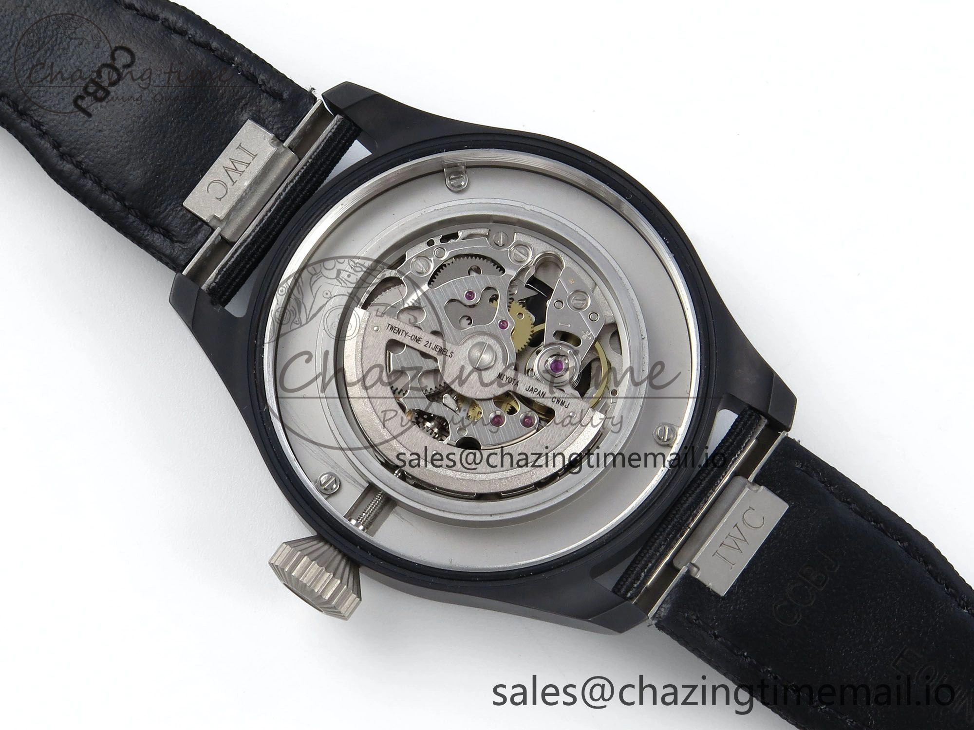 Pilot Top Gun IW326901 M+F 1:1 Best Edition Black Dial on Black Nylon Strap MY8205