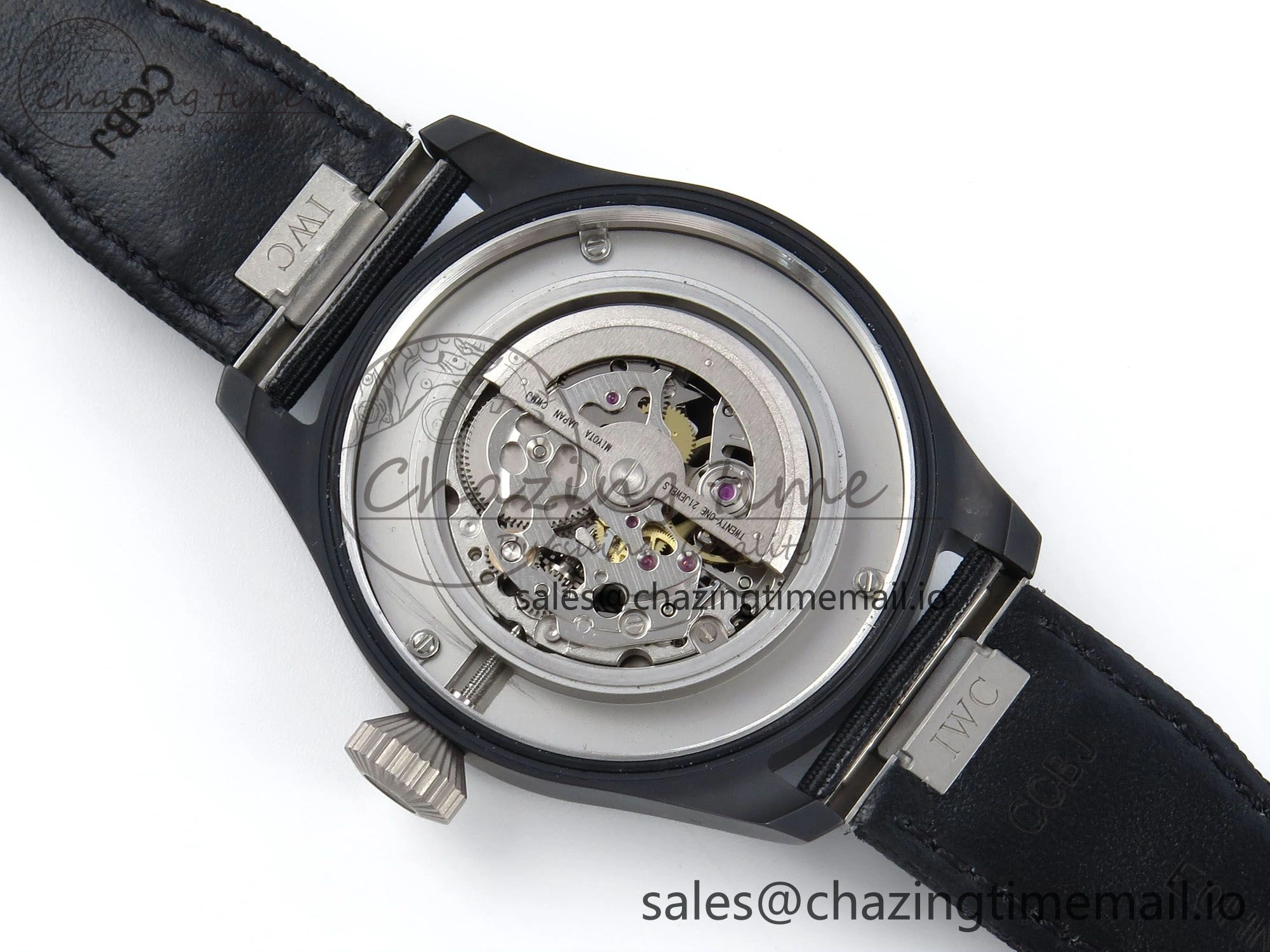 Pilot Top Gun IW326901 M+F 1:1 Best Edition Black Dial on Black Nylon Strap MY8205