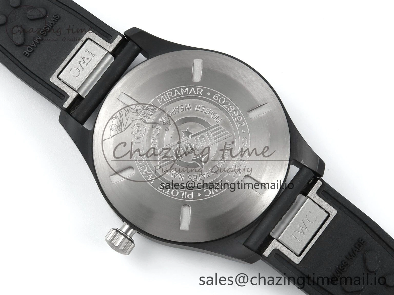 Pilot Top Gun IW326901 M+F 1:1 Best Edition Black Dial on Black Rubber Strap A2892