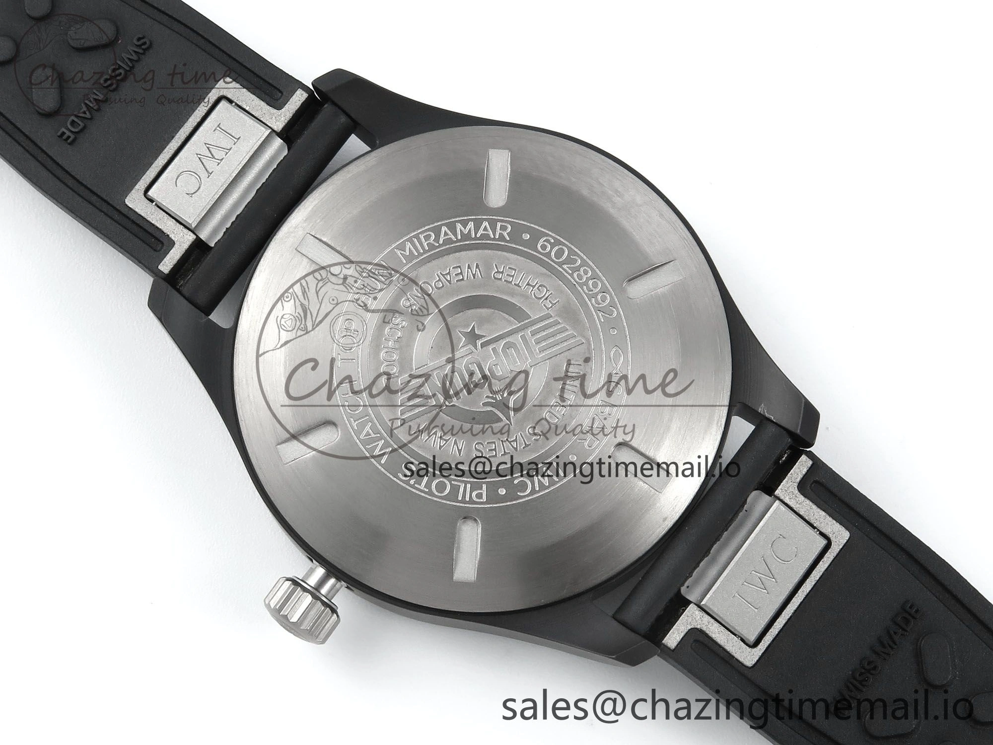 Pilot Top Gun IW326901 M+F 1:1 Best Edition Black Dial on Black Rubber Strap A2892