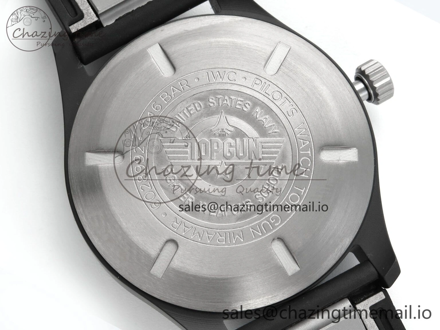 Pilot Top Gun IW326901 M+F 1:1 Best Edition Black Dial on Black Rubber Strap A2892
