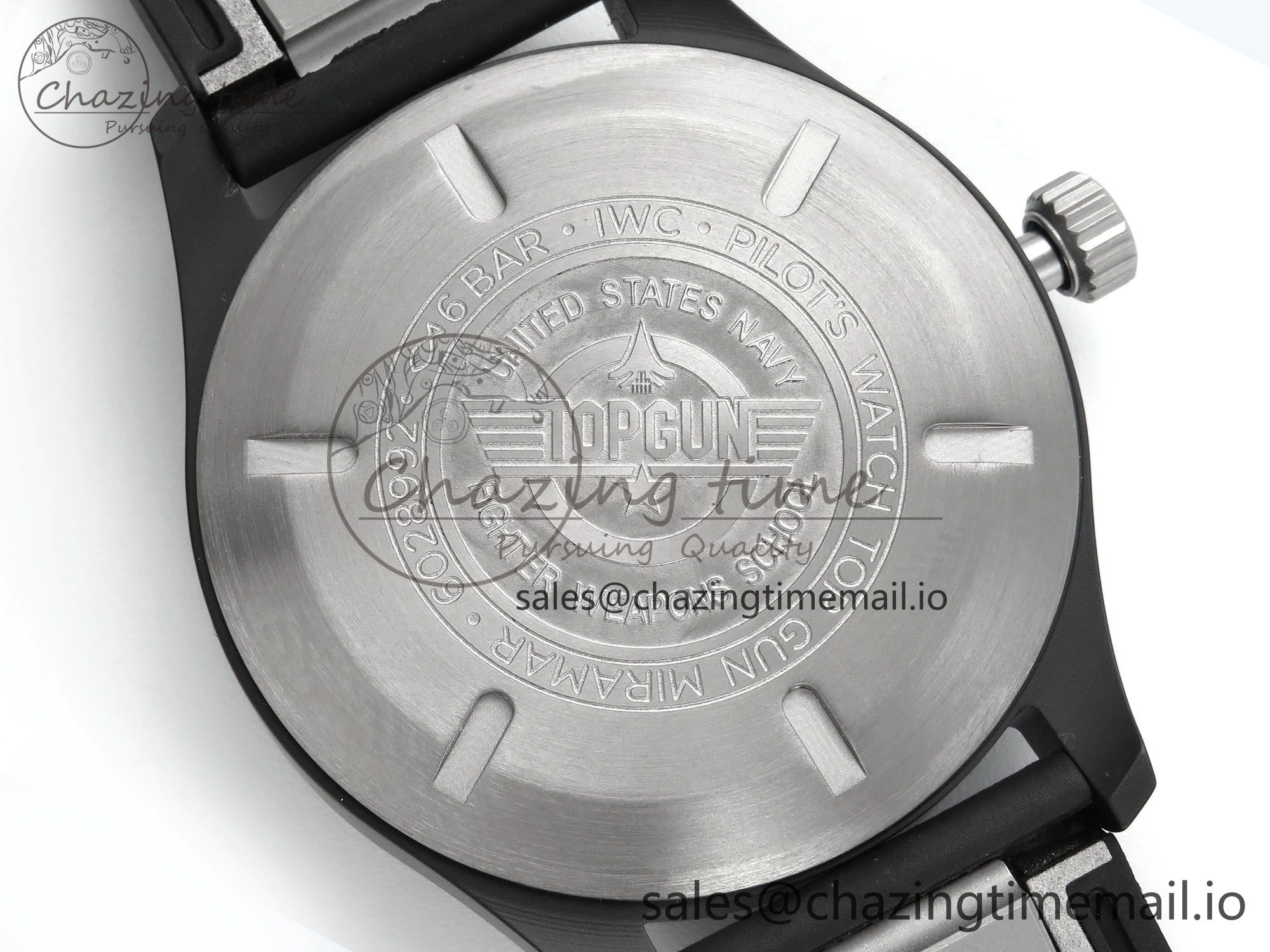 Pilot Top Gun IW326901 M+F 1:1 Best Edition Black Dial on Black Rubber Strap A2892