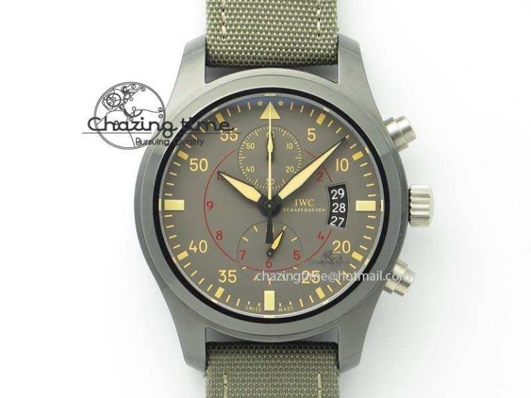 Pilot Top Gun Miramar IWC388002 V6 1:1 Best Edition Ceramic Case On Nylon Strap A7750