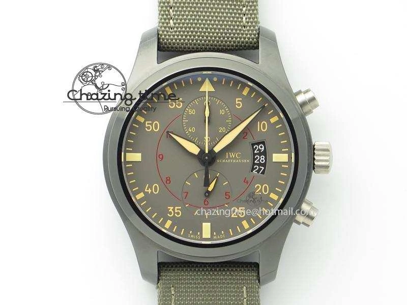 Pilot Top Gun Miramar IWC388002 V6 1:1 Best Edition Ceramic Case On Nylon Strap A7750