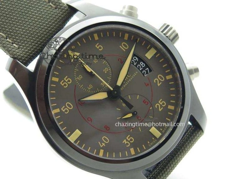 Pilot Top Gun Miramar IWC388002 V6 1:1 Best Edition Ceramic Case On Nylon Strap A7750
