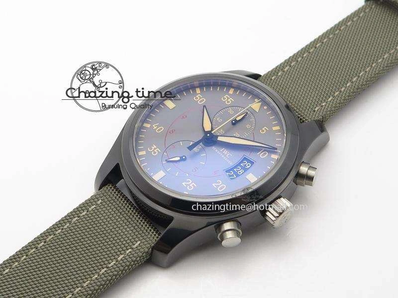 Pilot Top Gun Miramar IWC388002 V6 1:1 Best Edition Ceramic Case On Nylon Strap A7750