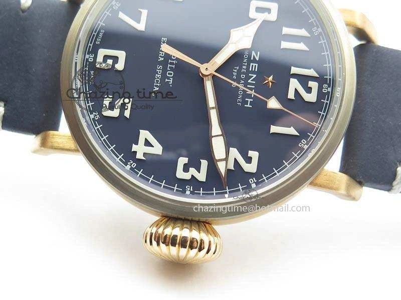Pilot Type 20 Bronze XF 1:1 California Special Edition On Blue Leather Strap A2824