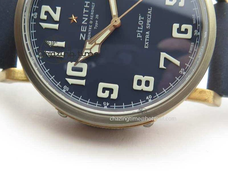 Pilot Type 20 Bronze XF 1:1 California Special Edition On Blue Leather Strap A2824