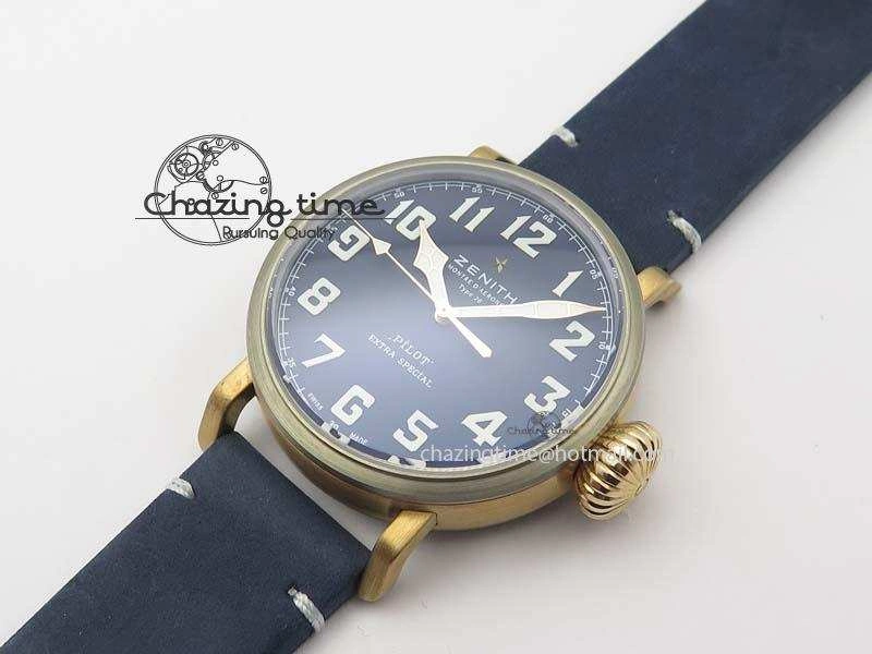 Pilot Type 20 Bronze XF 1:1 California Special Edition On Blue Leather Strap A2824