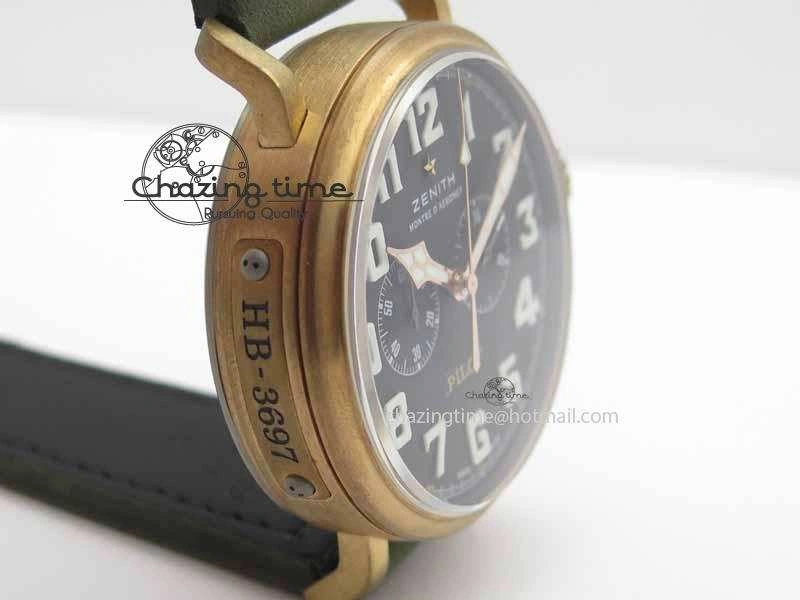 Pilot Type 20 Chrono Extra Special XF 1:1 Best Edition Real Bronze Case On Green Nubuck Strap A7750
