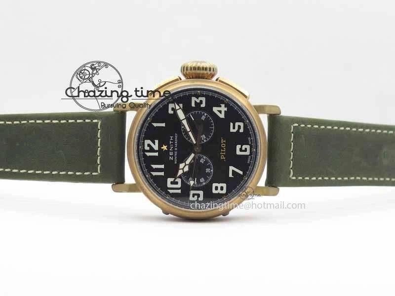 Pilot Type 20 Chrono Extra Special XF 1:1 Best Edition Real Bronze Case On Green Nubuck Strap A7750