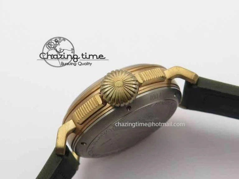 Pilot Type 20 Chrono Extra Special XF 1:1 Best Edition Real Bronze Case On Green Nubuck Strap A7750