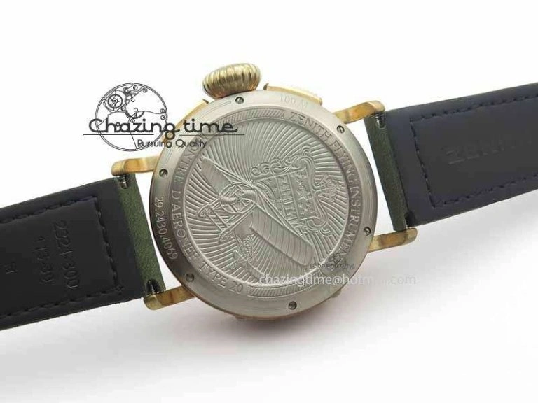 Pilot Type 20 Chrono Extra Special XF 1:1 Best Edition Real Bronze Case On Green Nubuck Strap A7750