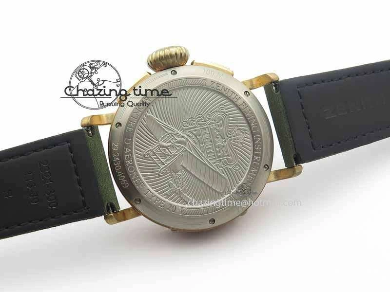 Pilot Type 20 Chrono Extra Special XF 1:1 Best Edition Real Bronze Case On Green Nubuck Strap A7750