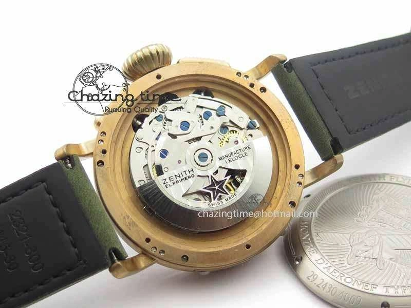 Pilot Type 20 Chrono Extra Special XF 1:1 Best Edition Real Bronze Case On Green Nubuck Strap A7750