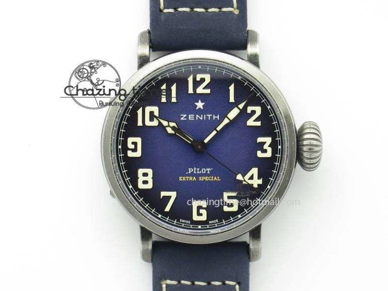 Pilot Type 20 Extra Special 40mm Aged SS V6F 1:1 Best Edition On Asso Strap MIYOTA9015 (Blue)