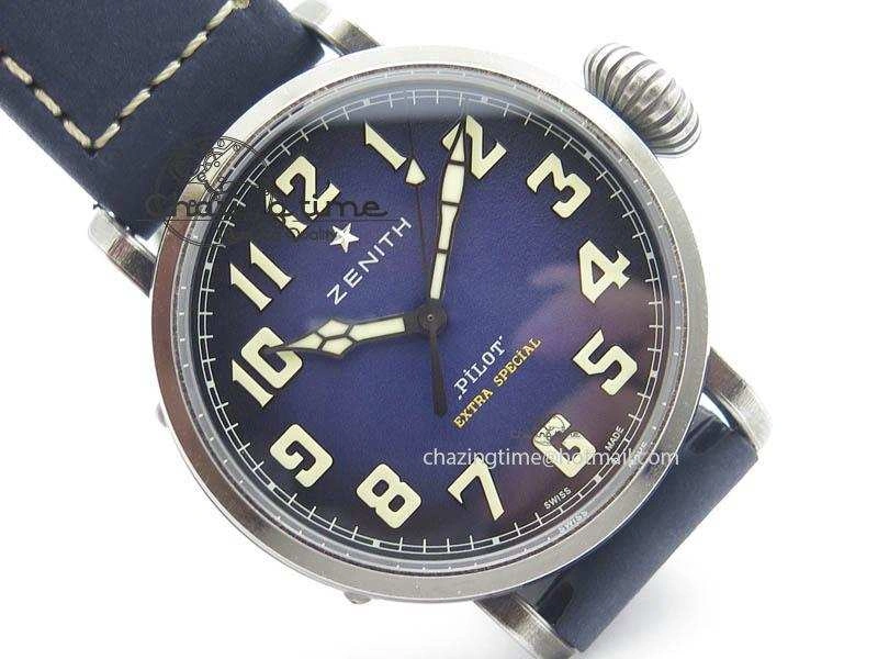 Pilot Type 20 Extra Special 40mm Aged SS V6F 1:1 Best Edition On Asso Strap MIYOTA9015 (Blue)
