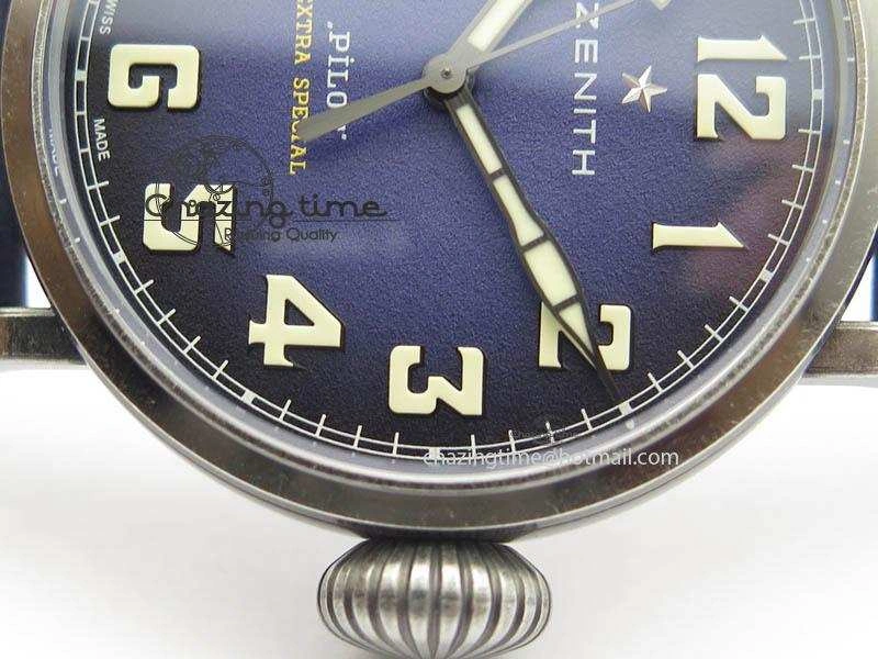Pilot Type 20 Extra Special 40mm Aged SS V6F 1:1 Best Edition On Asso Strap MIYOTA9015 (Blue)