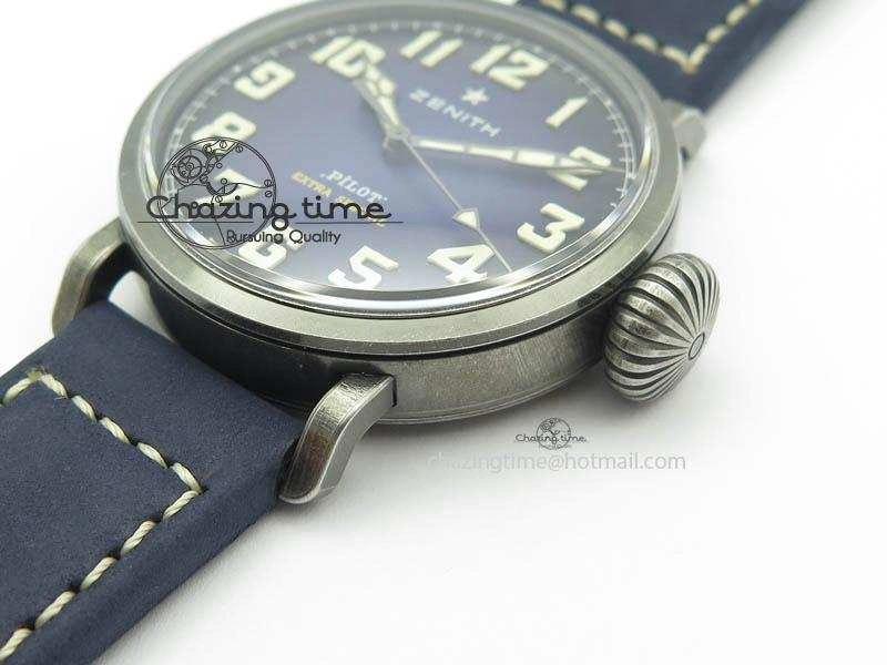 Pilot Type 20 Extra Special 40mm Aged SS V6F 1:1 Best Edition On Asso Strap MIYOTA9015 (Blue)