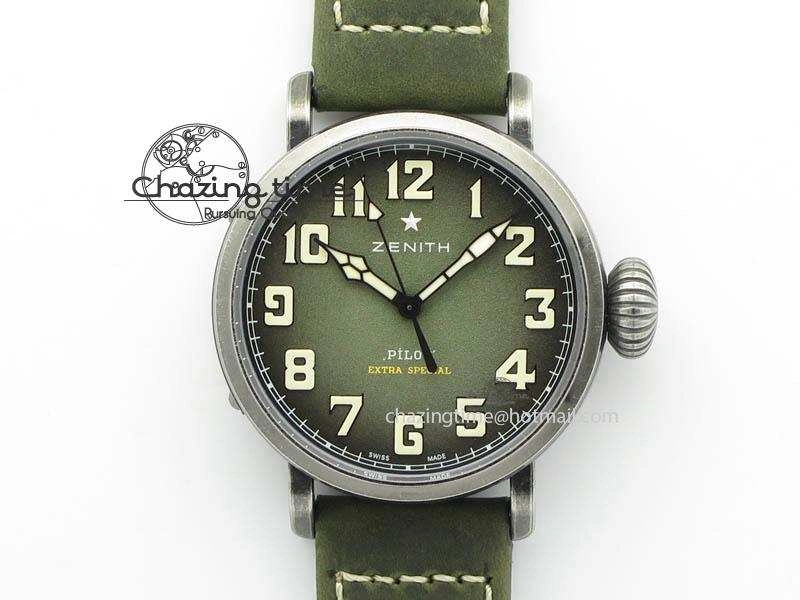 Pilot Type 20 Extra Special 40mm Aged SS V6F 1:1 Best Edition On Asso Strap MIYOTA9015 (Green)
