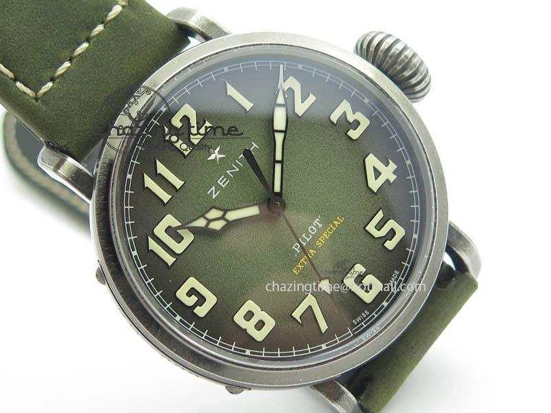 Pilot Type 20 Extra Special 40mm Aged SS V6F 1:1 Best Edition On Asso Strap MIYOTA9015 (Green)
