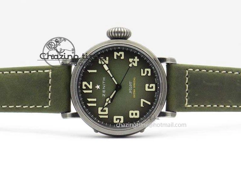 Pilot Type 20 Extra Special 40mm Aged SS V6F 1:1 Best Edition On Asso Strap MIYOTA9015 (Green)