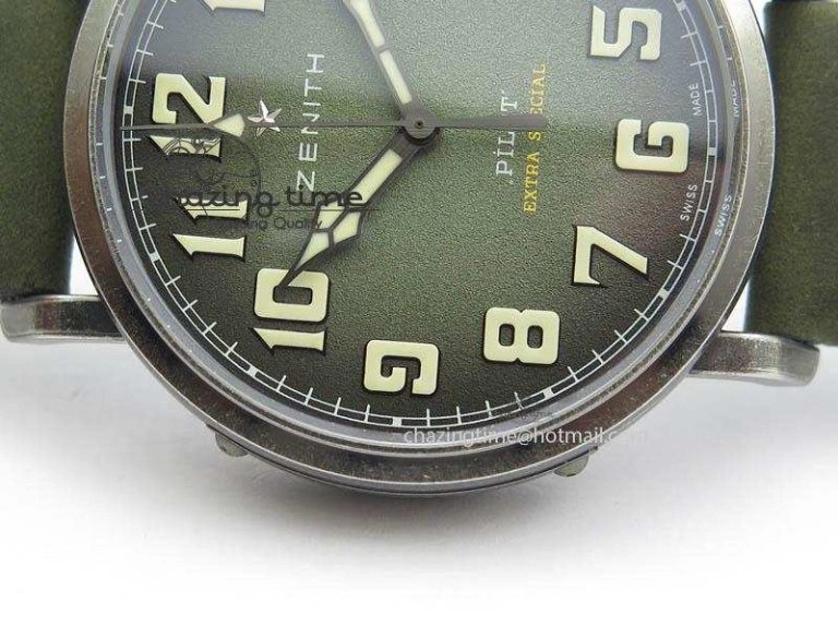 Pilot Type 20 Extra Special 40mm Aged SS V6F 1:1 Best Edition On Asso Strap MIYOTA9015 (Green)