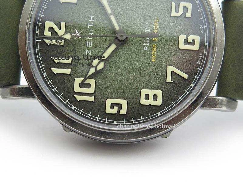Pilot Type 20 Extra Special 40mm Aged SS V6F 1:1 Best Edition On Asso Strap MIYOTA9015 (Green)