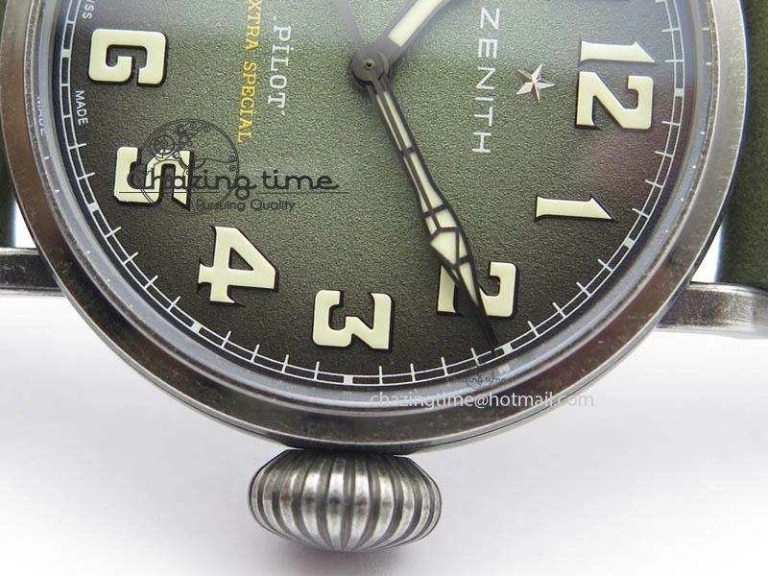 Pilot Type 20 Extra Special 40mm Aged SS V6F 1:1 Best Edition On Asso Strap MIYOTA9015 (Green)