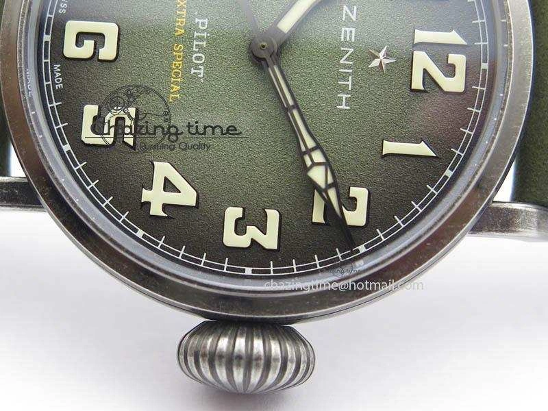 Pilot Type 20 Extra Special 40mm Aged SS V6F 1:1 Best Edition On Asso Strap MIYOTA9015 (Green)