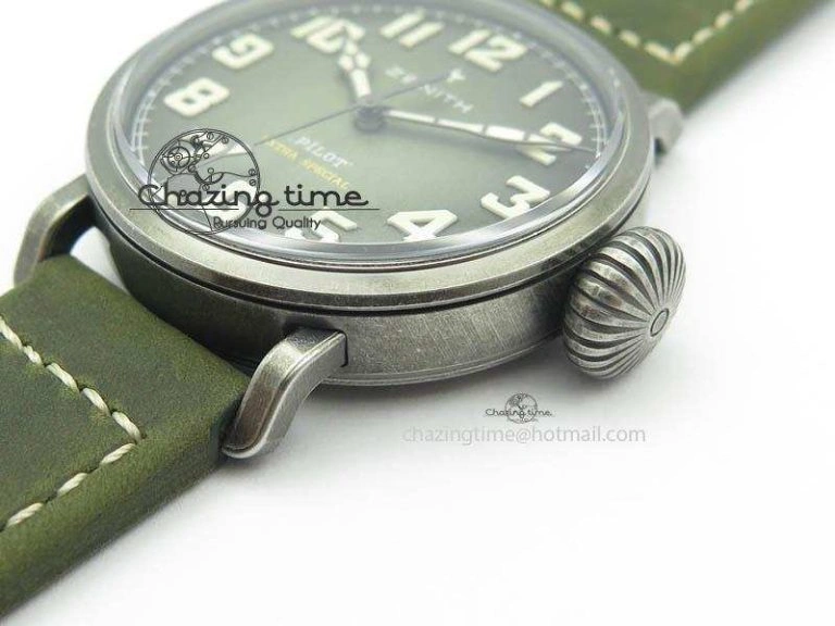 Pilot Type 20 Extra Special 40mm Aged SS V6F 1:1 Best Edition On Asso Strap MIYOTA9015 (Green)