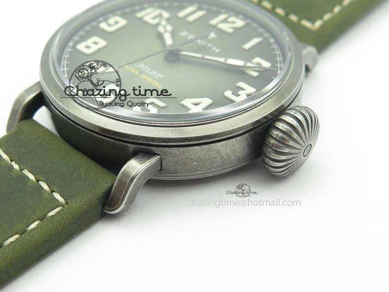Pilot Type 20 Extra Special 40mm Aged SS V6F 1:1 Best Edition On Asso Strap MIYOTA9015 (Green)