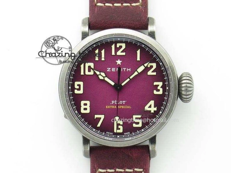 Pilot Type 20 Extra Special 40mm Aged SS V6F 1:1 Best Edition On Asso Strap MIYOTA9015 (Pink)