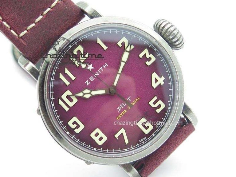 Pilot Type 20 Extra Special 40mm Aged SS V6F 1:1 Best Edition On Asso Strap MIYOTA9015 (Pink)