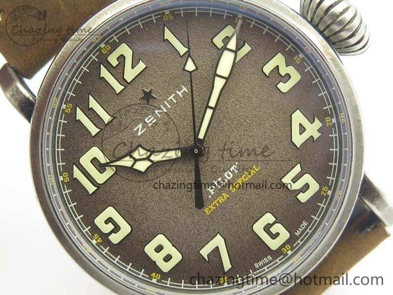Pilot Type 20 Extra Special 45mm Aged SS Case V6F 1:1 Best Edition Gray Dial On Asso Strap A2824