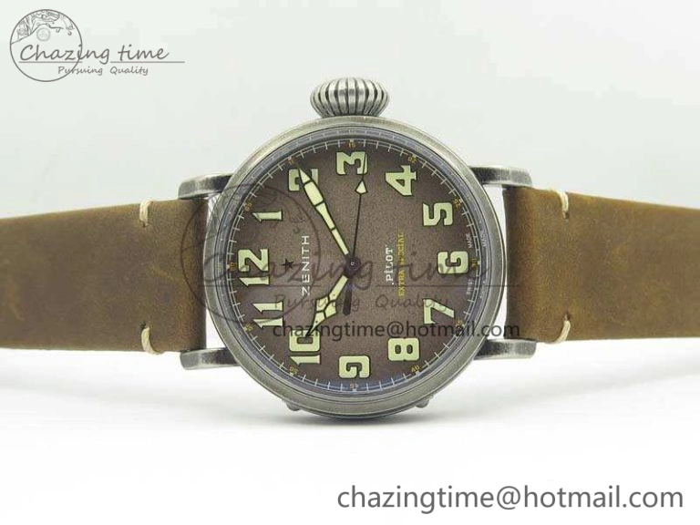 Pilot Type 20 Extra Special 45mm Aged SS Case V6F 1:1 Best Edition Gray Dial On Asso Strap A2824