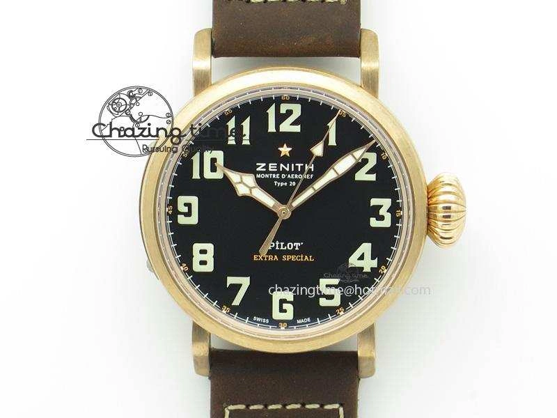 Pilot Type 20 Extra Special Bronze V6F 1:1 Best Edition On Brown Asso Strap A2824