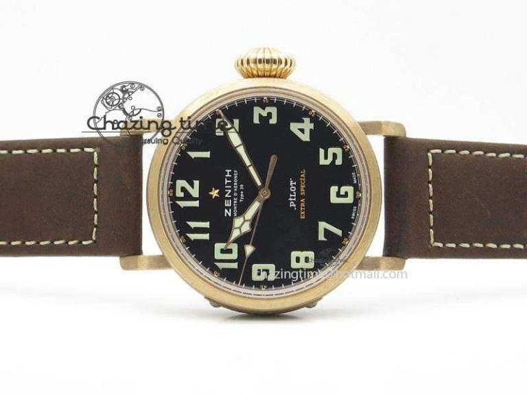 Pilot Type 20 Extra Special Bronze V6F 1:1 Best Edition On Brown Asso Strap A2824