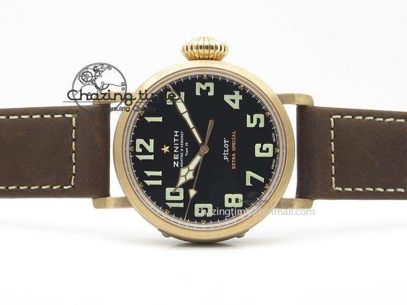 Pilot Type 20 Extra Special Bronze V6F 1:1 Best Edition On Brown Asso Strap A2824